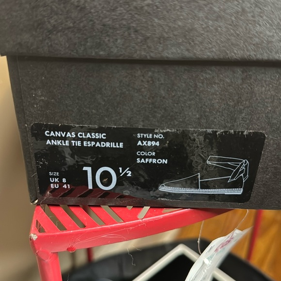 J Crew Yellow Canvas Classic Espadrilles Ankle Tie Flats Size 10.5 - Picture 7 of 9